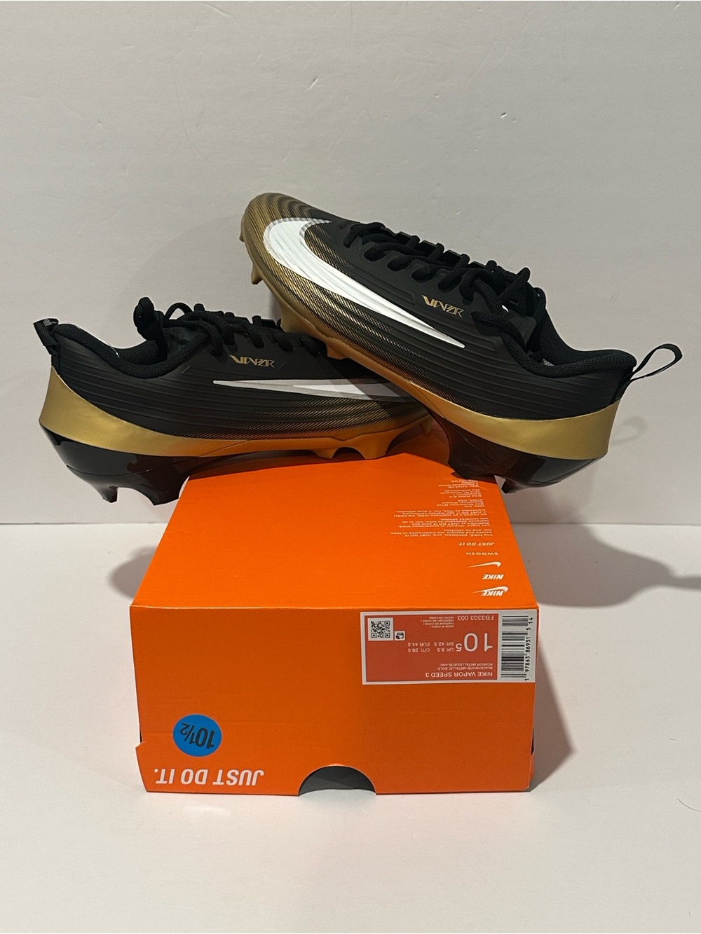 Nike Vapor Speed 3 ‘Black Metallic Gold White’ Size: 10.5 / 11 (FB3303-003)